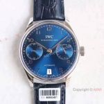 Replica IWC Portugieser 7 days power reserve Watch Blue Dial w/ folding Clasp